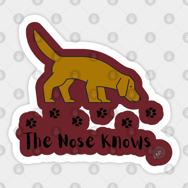 Red - Brown Dog Nose Knows Sticker by Jumpin' K-9's Store